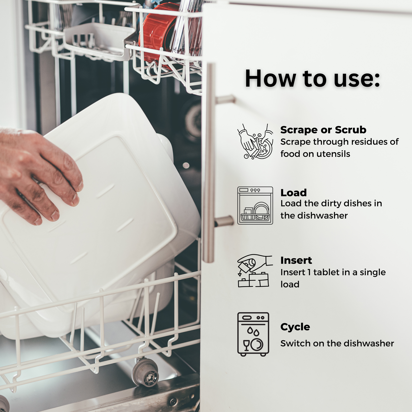 GuardH Dishwasher Tablets - All in 1 action - 30 Count Pack