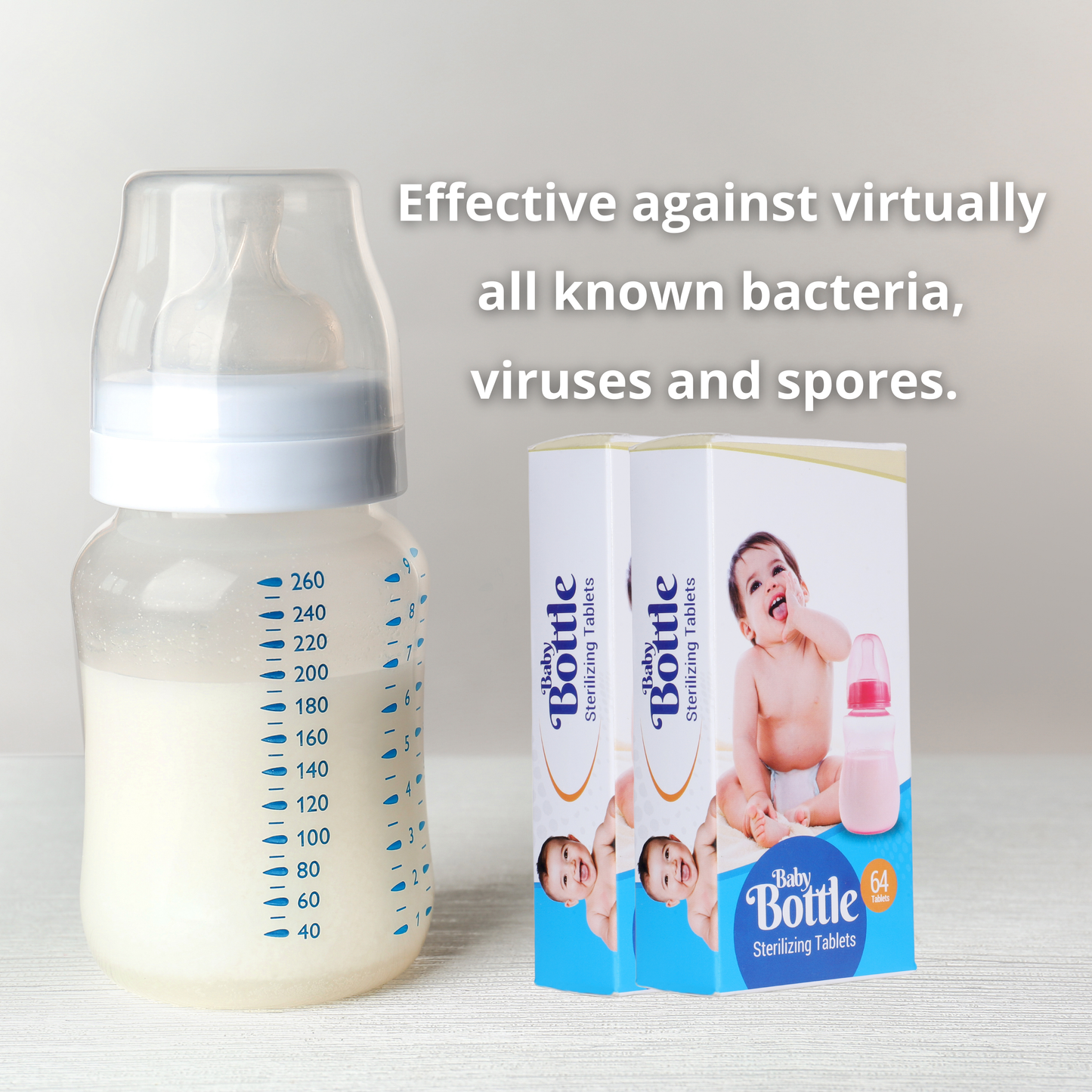 Baby Bottle Sterilizing Tablets – 64 Count Pack