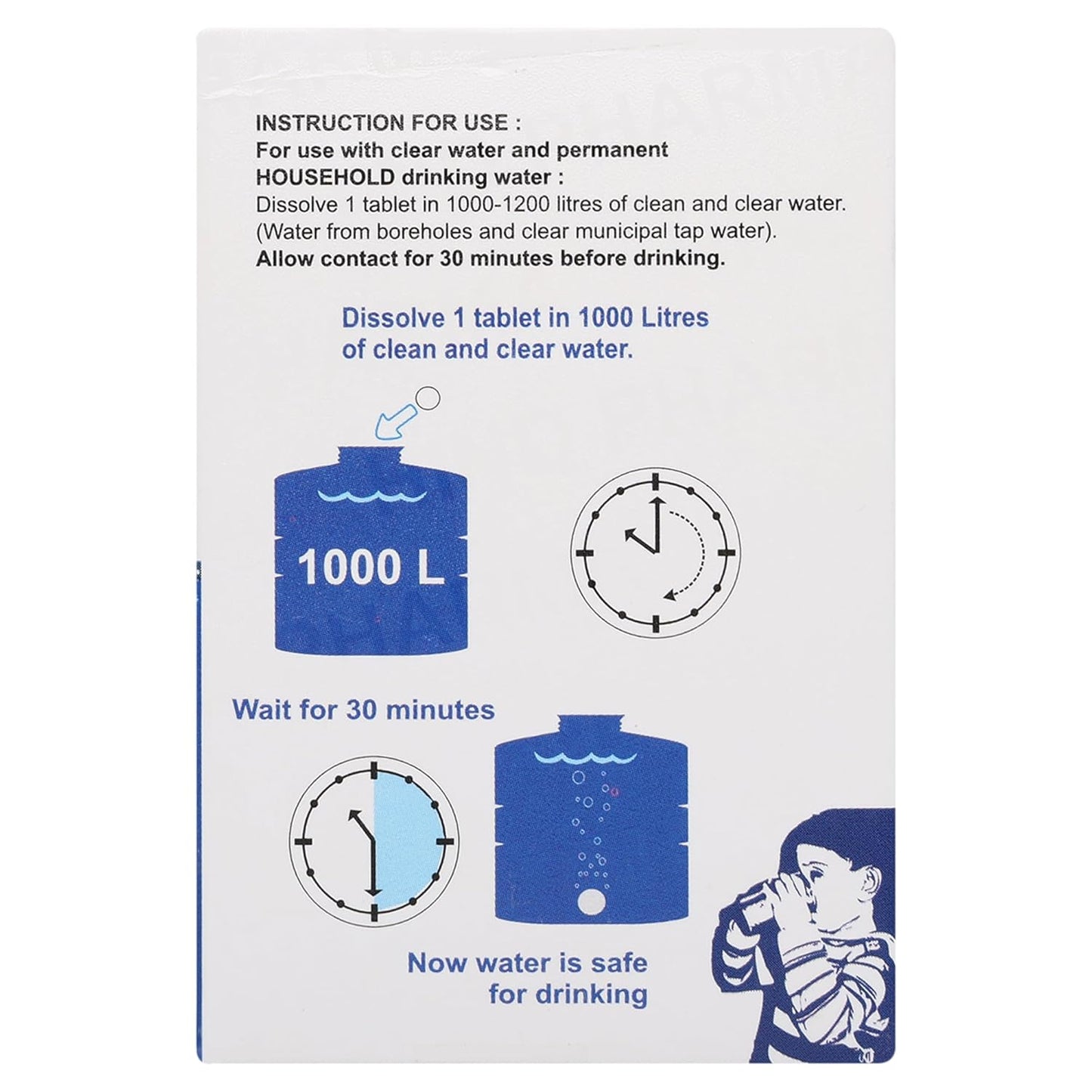 Ef-Chlor Water Purification Tablets (for 1000 Liters) - 20 Count Pack