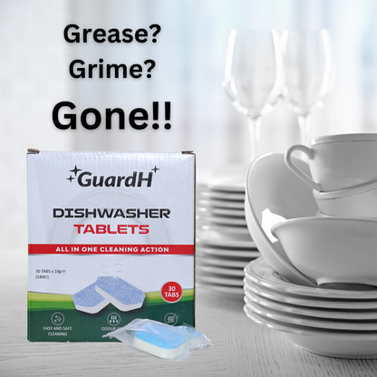 GuardH Dishwasher Tablets - All in 1 action - 30 Count Pack