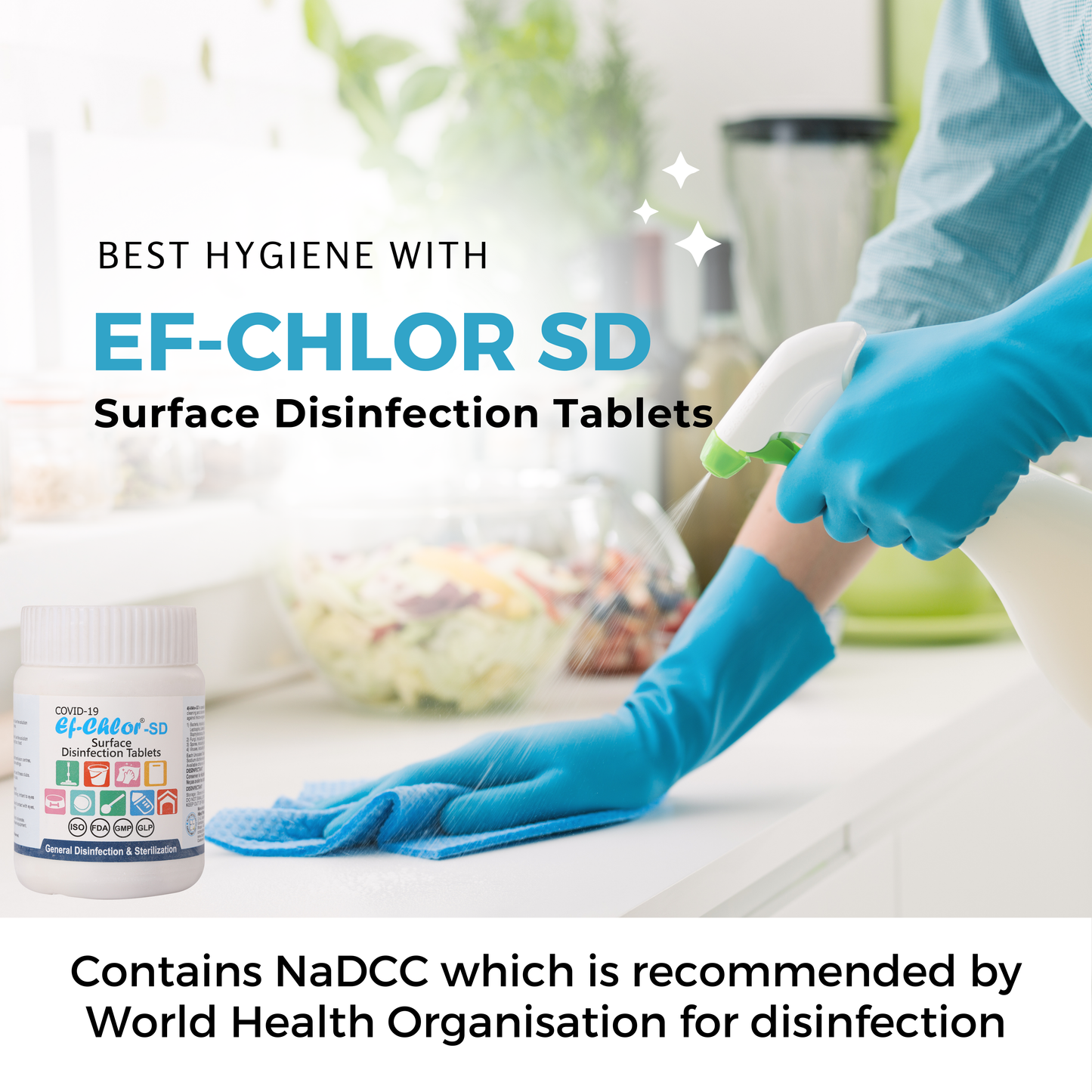 Ef-Chlor SD (Surface Disinfection) Tablets – 40 Count Pack