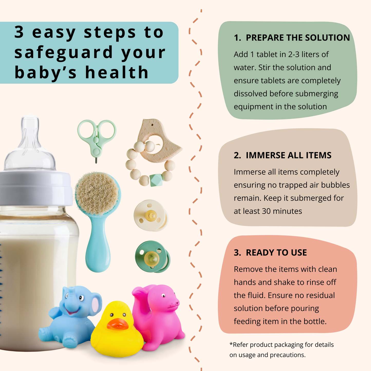 Baby Bottle Sterilizing Tablets – 64 Count Pack