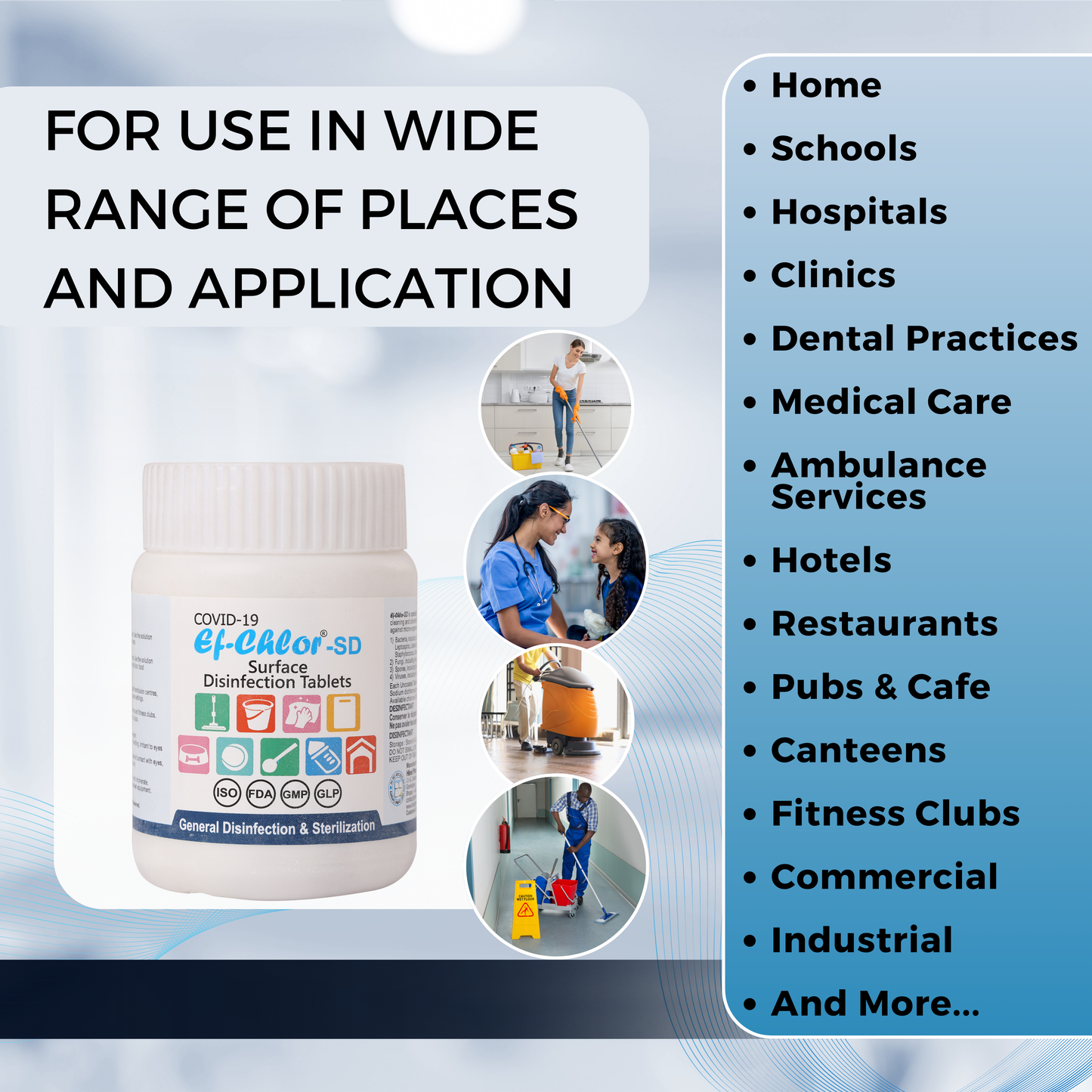 Ef-Chlor SD (Surface Disinfection) Tablets – 40 Count Pack