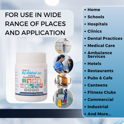 Ef-Chlor SD (Surface Disinfection) Tablets – 40 Count Pack