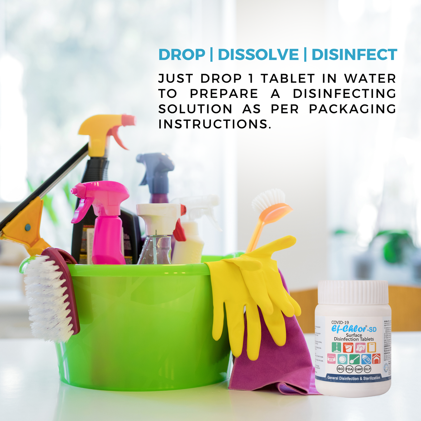 Ef-Chlor SD (Surface Disinfection) Tablets – 40 Count Pack